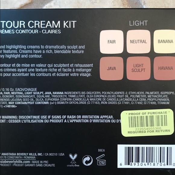 Anastasia contour kit - light.  Used twice. - Picture 4 of 4